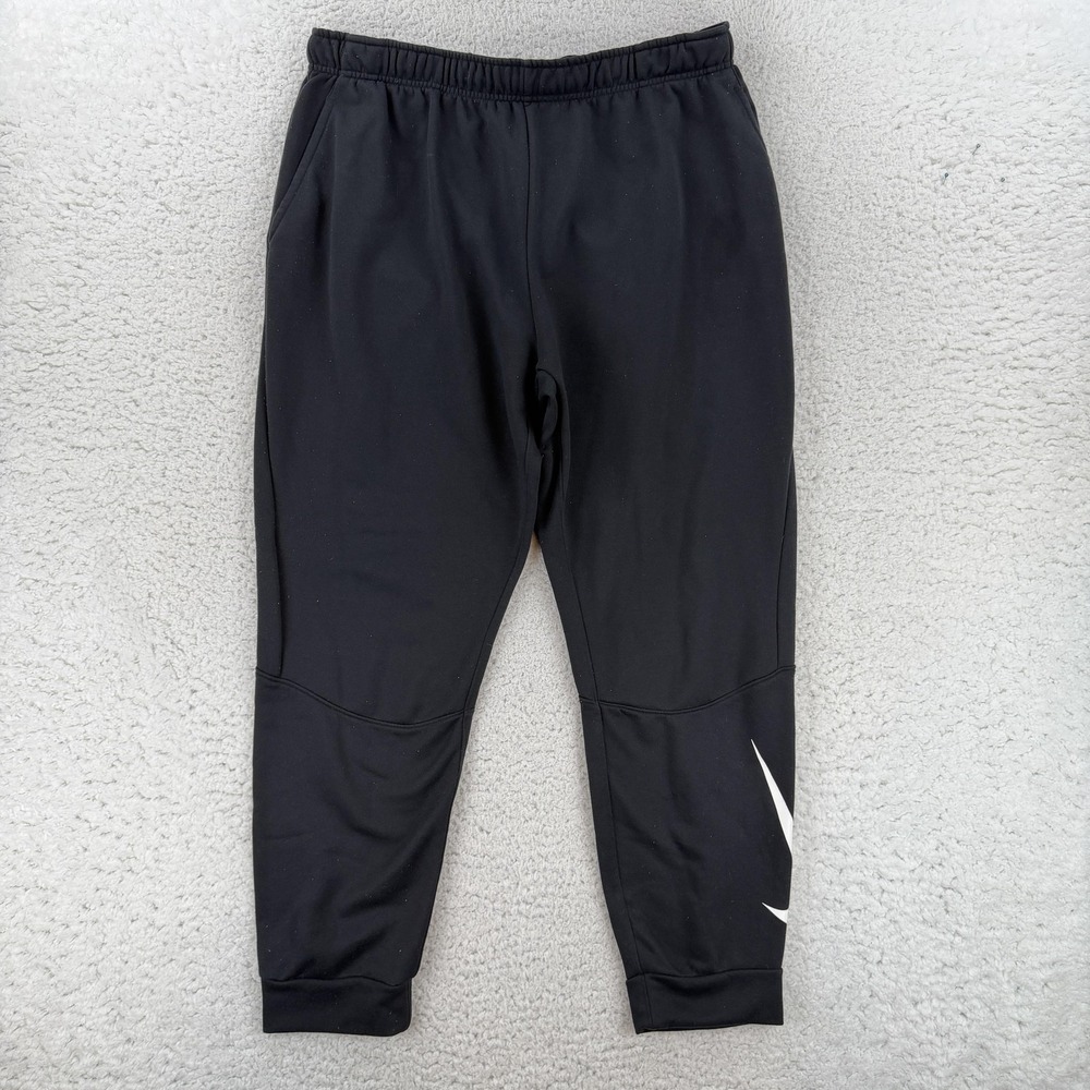 Nike Dri-FIT Jogger Pants Mens XXL Black Knit Training Tapered Swoosh 932245-010